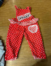 Vintage Polka Dot Overall Romper 9-12 Months