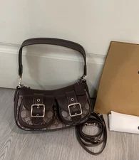 Ashton Bag In Signature Jacquard Oak/Maple CBJ00 Outlet NEW Women HandBag GIft