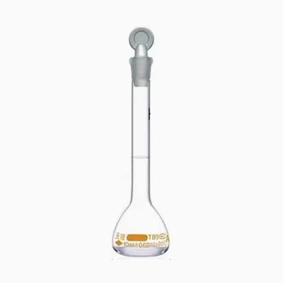 Transparent 10ml Glass Volumetric Flask w/ Stopper Chemistry Laboratory Supply