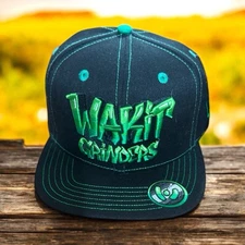 Official Genius SnapBack Cap, Wakit Grinders Logo, OG, New, 1 Hat, Green & Black
