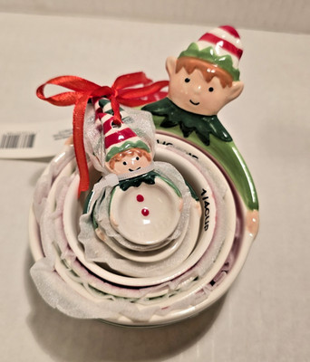 Holiday Time Christmas Elf Measuring Spoons & Cups set of 8 NWT