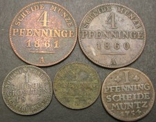 GERMAN STATES Lot of 5 coins 1754/1846/1861 - 1668 ¤