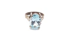 Vintage Sterling Silver 925 Blue Topaz Ring Size 7 A1