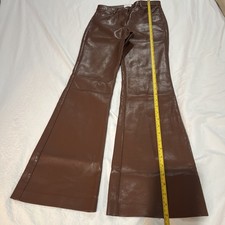 Wilfred Pants in Cognac Vegan Faux Leather Flared Pants Size 2 148