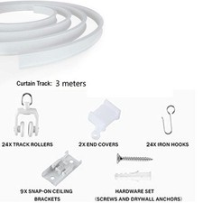 3 Meter verstellbare Gardinenschiene für Raumteiler in Schlafzimmern und Bäder