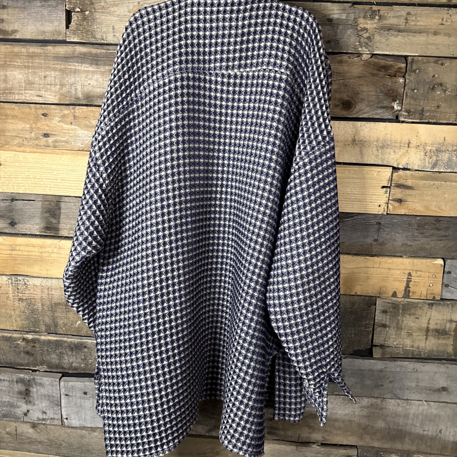 BDG Stanley Waffle Button Down Top Blue, Medium - image 5