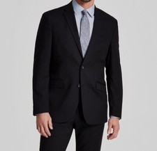 Kenneth Cole Men's Black Techni-Cole Slim-Fit 2-PC Jacket Pants Suit Size 40R