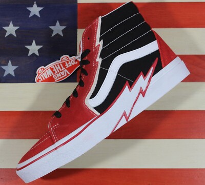 Size 10 - VANS Sk8- High Bolt - Racing Red for sale online Size 10 - VANS Sk8- High Bolt - Racing Red for sale online