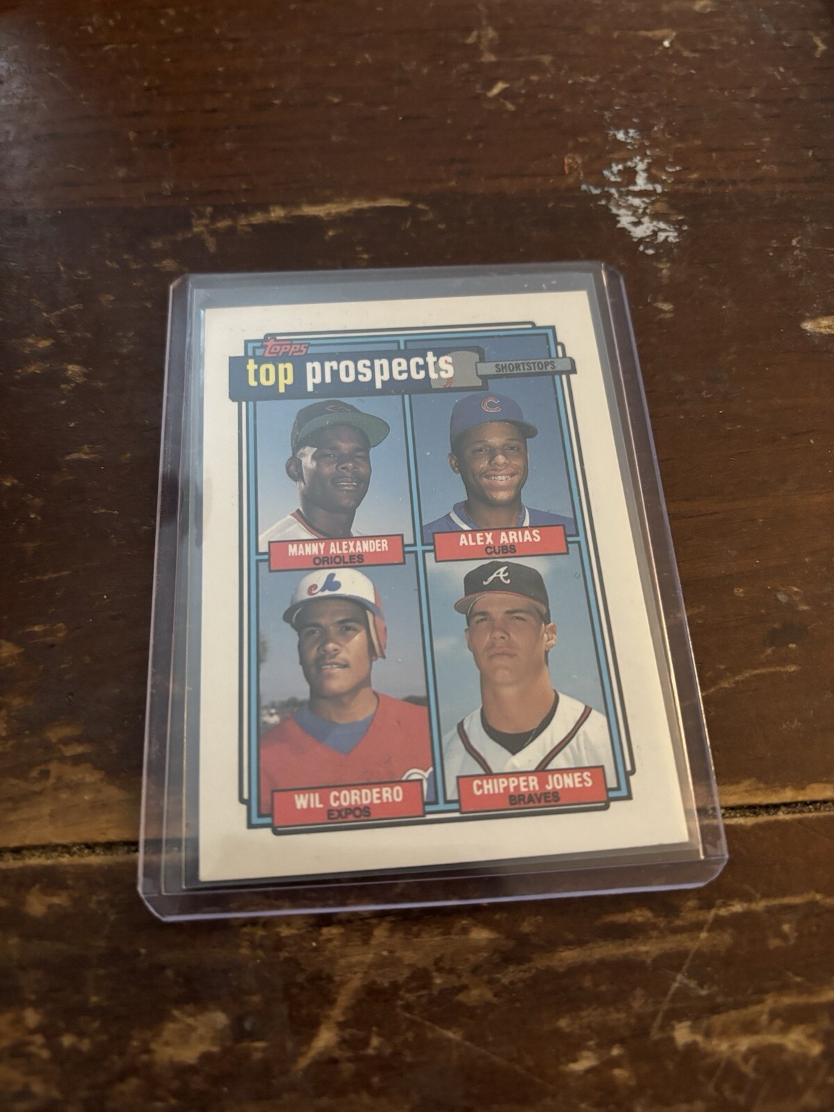1992 Topps Top Prospects #551 Chipper Jones Wil Cordero Alex Arias Rookie Card