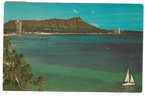 VTG Postcard - Diamond Head, World Famous Volcano, Waikiki HI - 第 1/2 張圖片