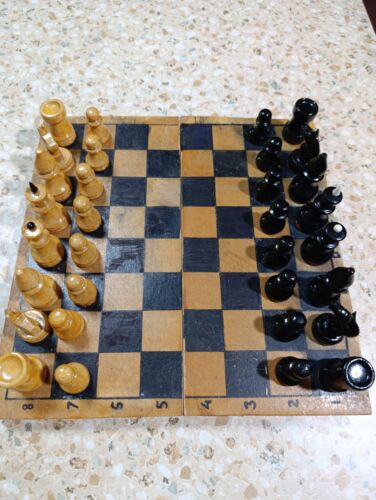 Vintage chess, chess set, wooden chess set, USSR chess, family game, wood chess - Picture 4 of 21