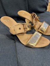 giuseppe zanotti High Heels 39 Gold Slides Wedding Evening Vacation