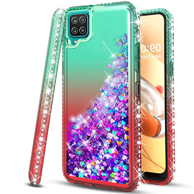 For Samsung Galaxy A12 Case Phone Cover Glitter Bling  +Tempered Glass Protector
