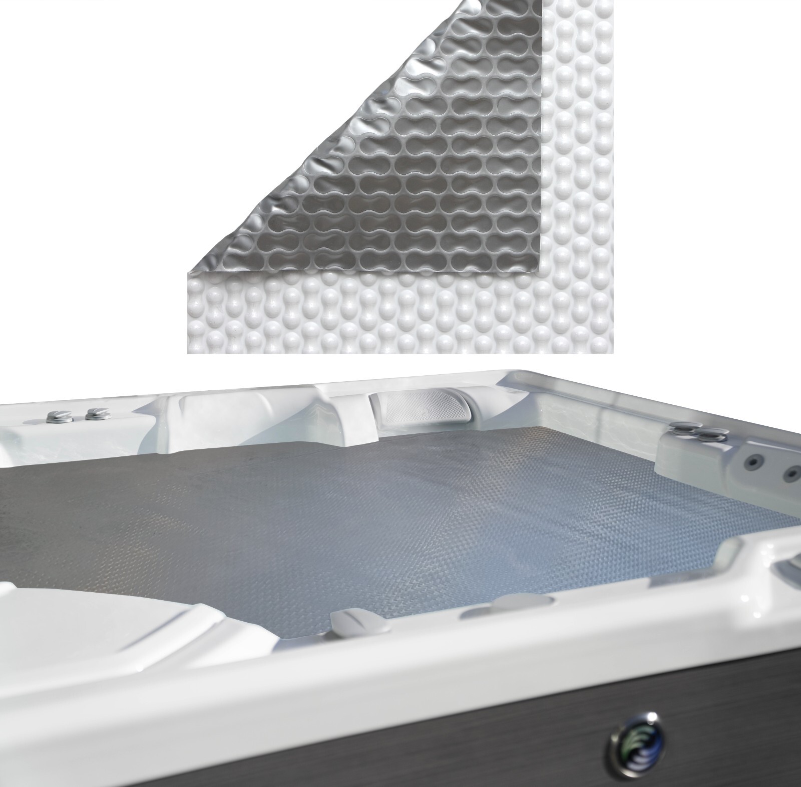 Cubierta de manta de bañera de hidromasaje térmica flotante Premium Raeguard™ 2,5m x 2,5m 8 ft