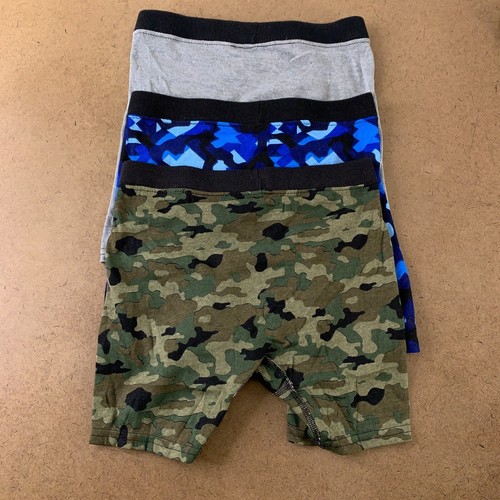 Hanes Boys Size Large Gray Blue Green Camo Cotton Bend Boxer Brief 3 Pack New - Picture 3 of 6