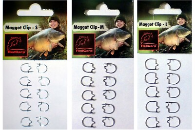 Behr 10x Maden Clips Maggot Clips Gr. S/M/L Angelhaken Maden