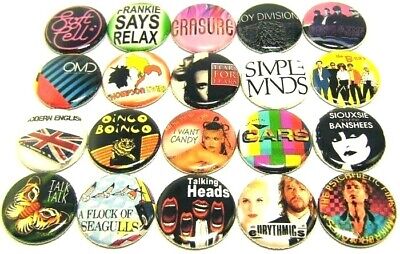 80s New Wave Bands One Inch Buttons 1 Pins Pinback Badges Set 2 1980s Music Ebay