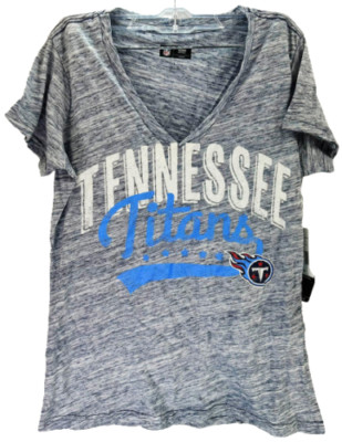 G-III Damen Tennessee Titans Legend V-Ausschnitt Kurzarm, Grau Heather