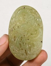 6.3CM Old China Naturally Jade Fengshui 12 Zodiac Dragon Animal Amulet Pendant