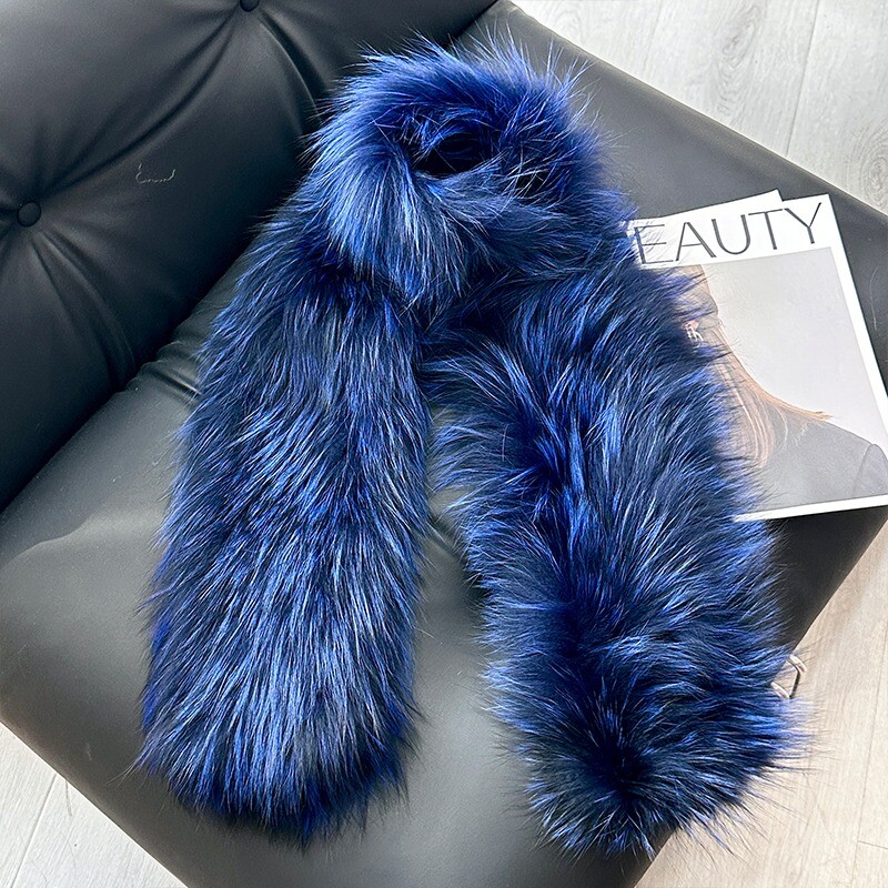 Womens Fox Fur Scarf with Lookalike Fox face and tail