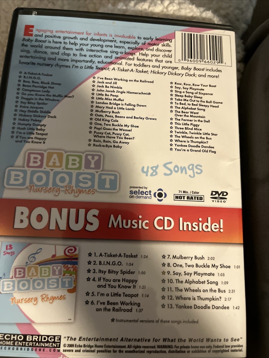 Baby Boost Nursery Rhymes Vol. 1 (DVD, 2009, 2-Disc Set, DVD/CD