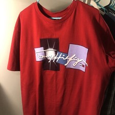 Vintage Tommy Hilfiger 90s Crest Logo T-Shirt Men XL Red Made In USA 100 Cotton