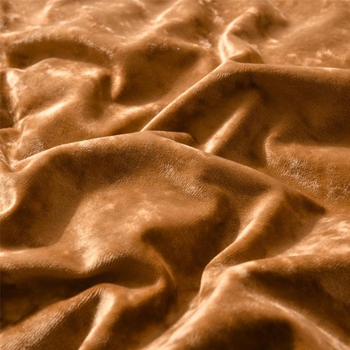 Luxurious Distressed Velvet Comforter Set, 5pc Queen in Gold Caramel Elegance - Picture 7 of 8