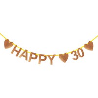 Happy 30 Girlande FüR 30. Geburtstag JubiläUm Party Deko Banner Rosé Glitzernd