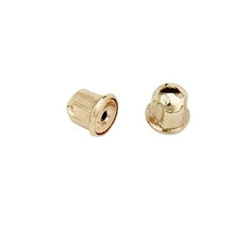 Viti in oro massiccio 14K. Un paio di schienali orecchini. Solo supporto. 3x3,5 mm - Foto 7 di 9