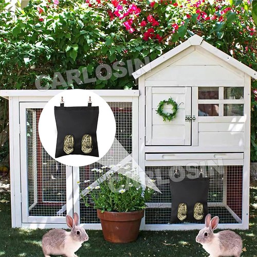 Rabbit Hay Bag Guinea Pig Pet Hanging Pouch Feeder Holder Eating Feeding - Picture 10 of 12