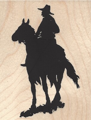 Western Cowboy Horse Wood Mounted Rubber Stamp IMPRESSION OBSESSION E13152 New