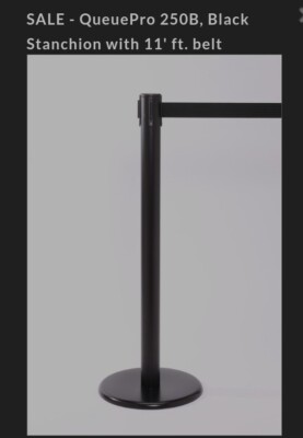 Queue Solutions Crowd Control PRO250B-BK110 2-2''x 11' Belts Per Post Set of 2 