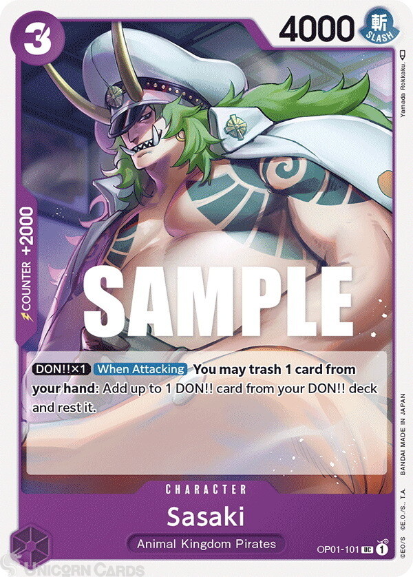 OP01-101 Sasaki Uncommon English One Piece TCG Card
