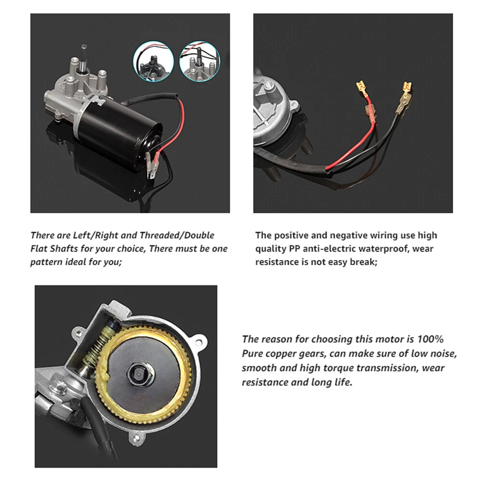 Hohes Drehmoment DC 12 V 24 V 50 U/min umschaltbarer elektrischer Getriebemotor Garagentor offen - Bild 4 von 4
