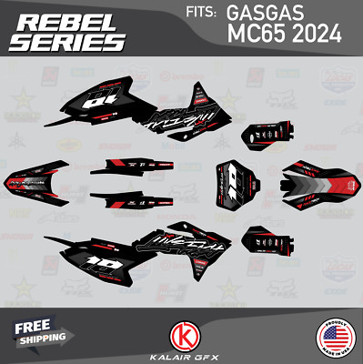 Graphics Kit for GasGas 2-stroke MC65 for 2024 Rebel - RED