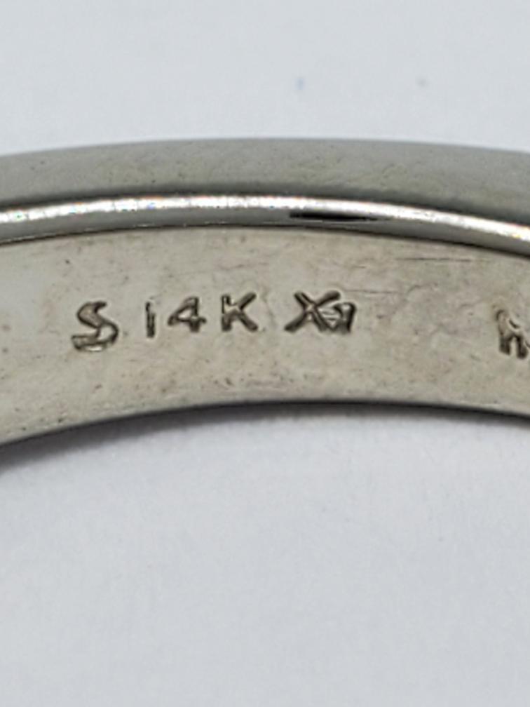 14K Solid White Gold Rectangular Modified GIA Dia… - image 6