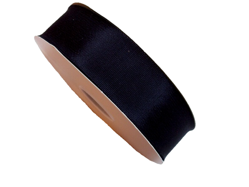 Schiff Black Petersham Grosgrain Ribbon 1 1/2" wide x 10 yards Rayon Cotton B7 - Picture 2 of 4