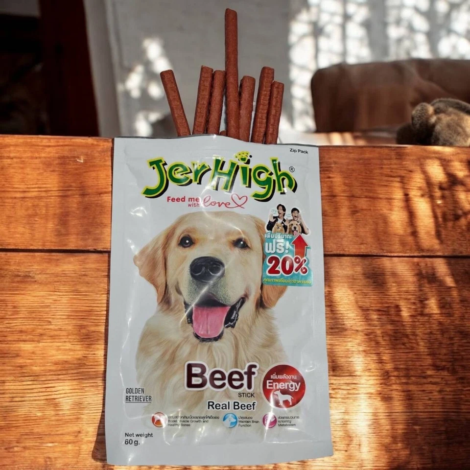 Jerhigh говядина палочка для собак реальный говядина витамин здоровые собаки лакомства 60gx3 шт. - Изображение 3 из 4