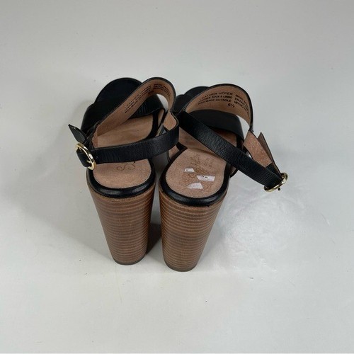 Sandalias Seychelles de tacón ancho de cuero negro talla 6,5 - Imagen 4 de 7