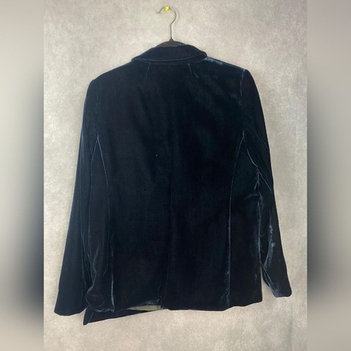 Banana Republic Women Velvet Navy Blue Office Career Blazer Size 10 - Picture 3 of 8