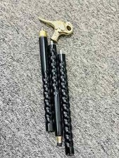 Brass Foldable Walking Stick Cane Wooden Brass Handle Gift for Men  Women Gift