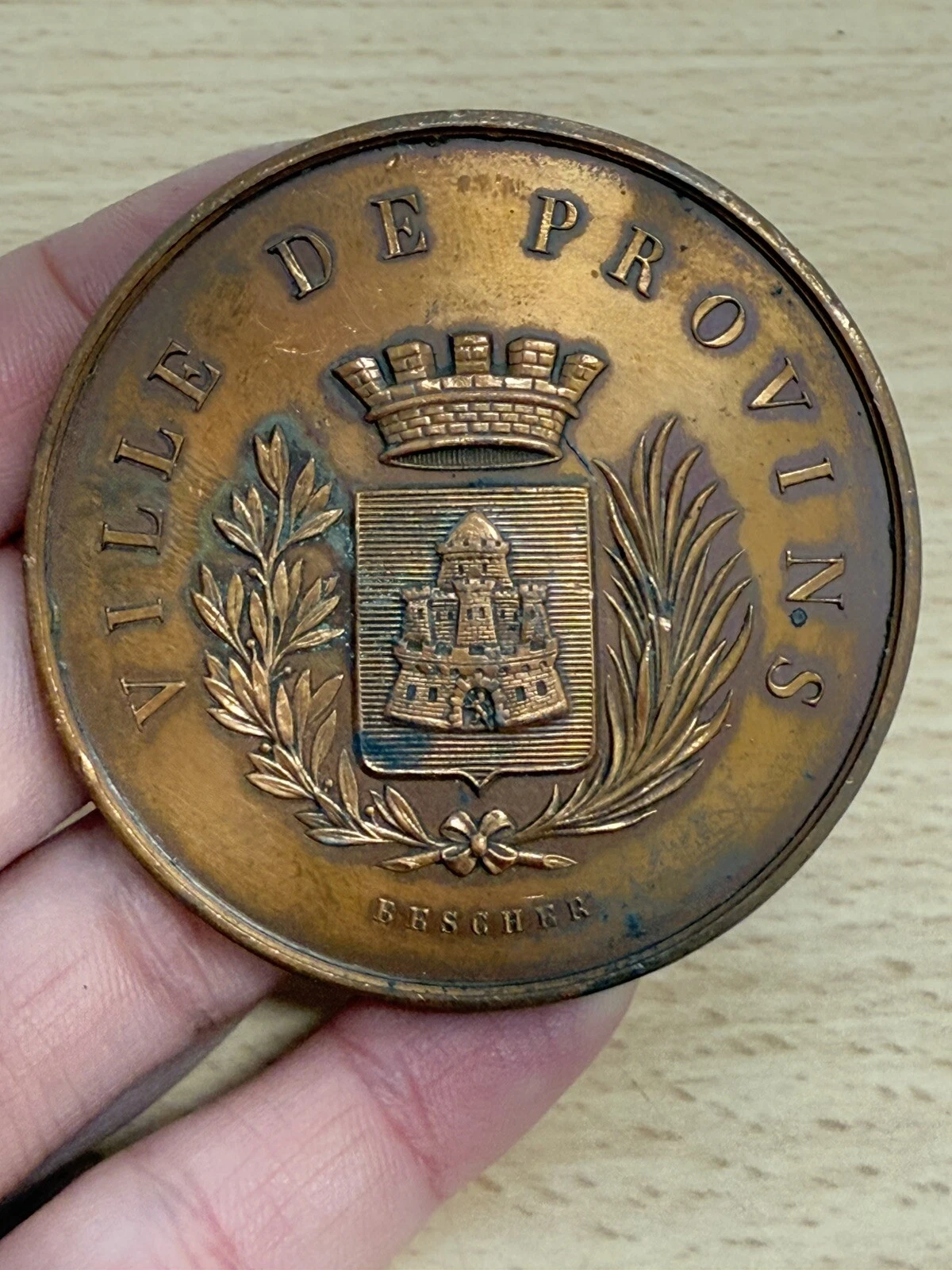 Médaille Ville De Provins Bescher En Cuivre