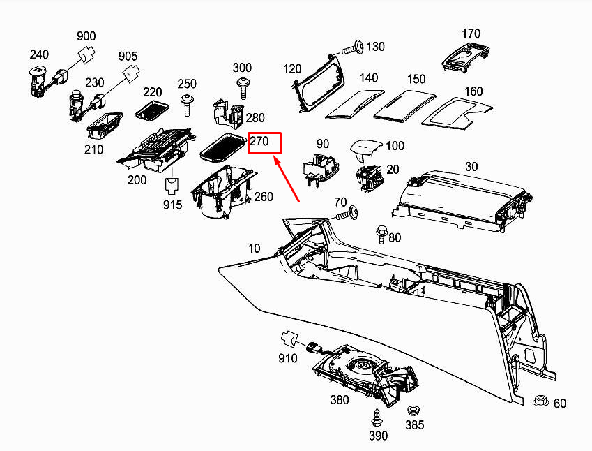 MERCEDES-BENZ CLS C218 Ablagefacheinsatz A2186890196