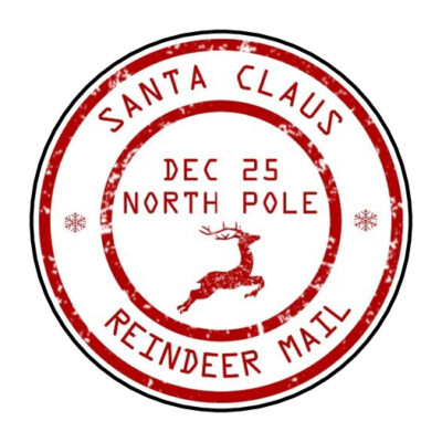 30 1.5'' CHRISTMAS SANTA NORTH POLE ROUND STICKERS ENVELOPE SEALS FAVOR LABELS