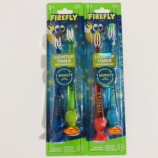 Firefly Light-Up Timer Toothbrush With Suction Cup, Soft 2-Count Each Age 3
