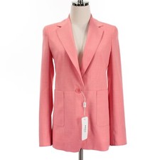 Akris Punto NWT Single Breasted Blazer Size 4 US in Flamingo Pink Poly Blend