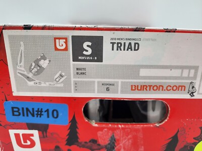 Burton Triad Bindings White Snowboarding Skiing Winter Sports Size