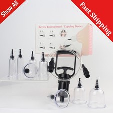 Female Women Manual Vacuum Breast Suction Enhancer Pump Cup Enlargement Set