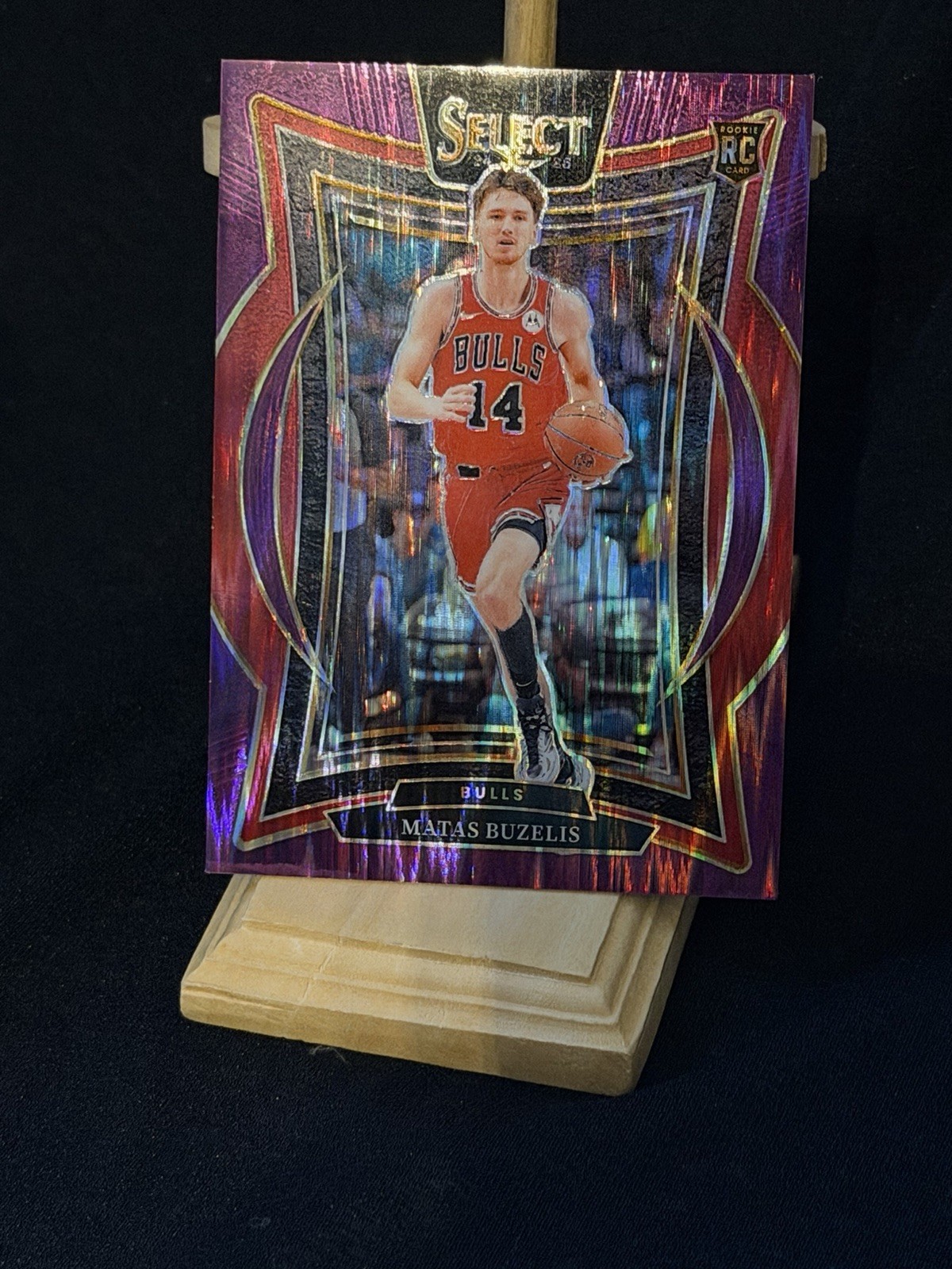 2024-25 Panini Select - Concourse Matas Buzelis #70 Purple Flash Prizm /249 (RC)