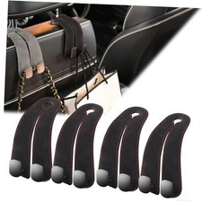 Purse Hook for Car Headrest, Suede Car Seat Back Storage Hook, Black-4PC